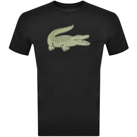 Lacoste ロゴ ブラック Tシャツ Lacoste logo-embroidered T-shirt | Black | FARFETCH GE